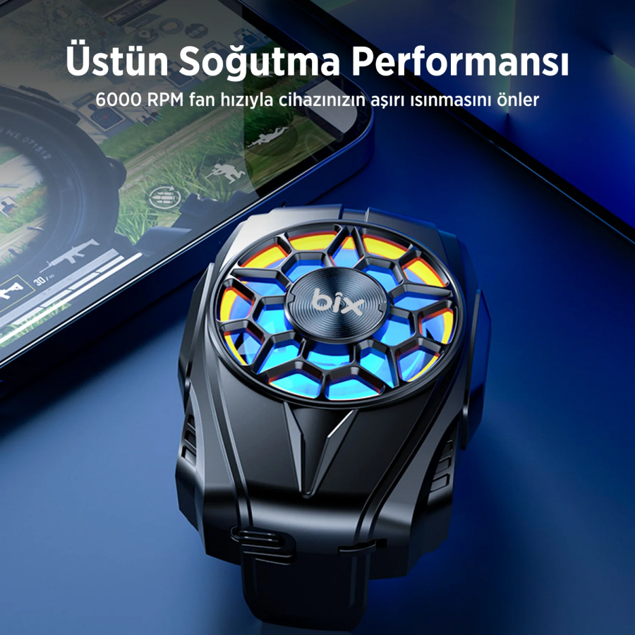 Bix BXCP03G Kablolu Telefon Soğutucu Sessiz Güçlü Fan Soğutma Cihazı - 5