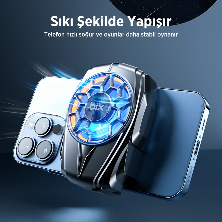 Bix BXCP04G Bataryalı Telefon Soğutucu Sessiz Güçlü Fan Soğutma Cihazı - 6