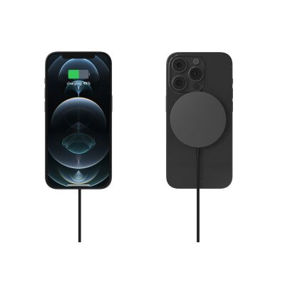 Bix BXMG15 15W Manyetik Kablosuz Şarj Cihazı Siyah - 4