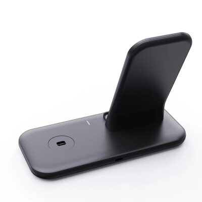 Bix BXMW1 2‘si 1 Arada iPhone Apple Watch Uyumlu 15W Qİ Kablosuz Şarj Cihazı Stand - 4