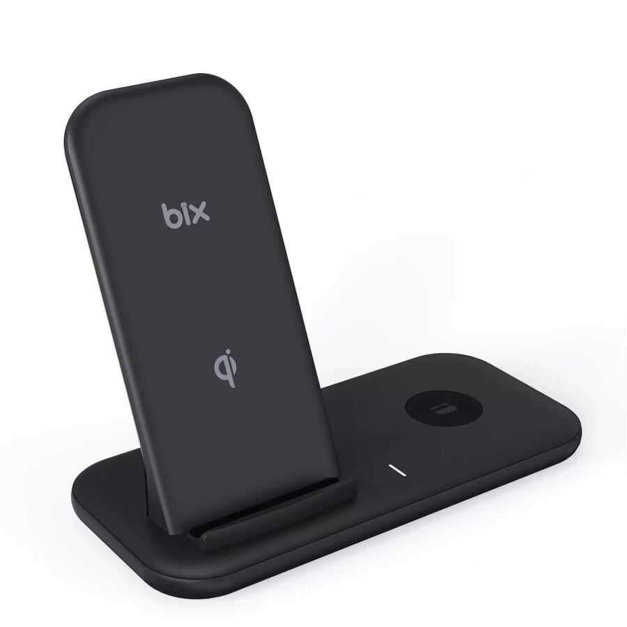 Bix BXMW1 2‘si 1 Arada iPhone Apple Watch Uyumlu 15W Qİ Kablosuz Şarj Cihazı Stand - 2