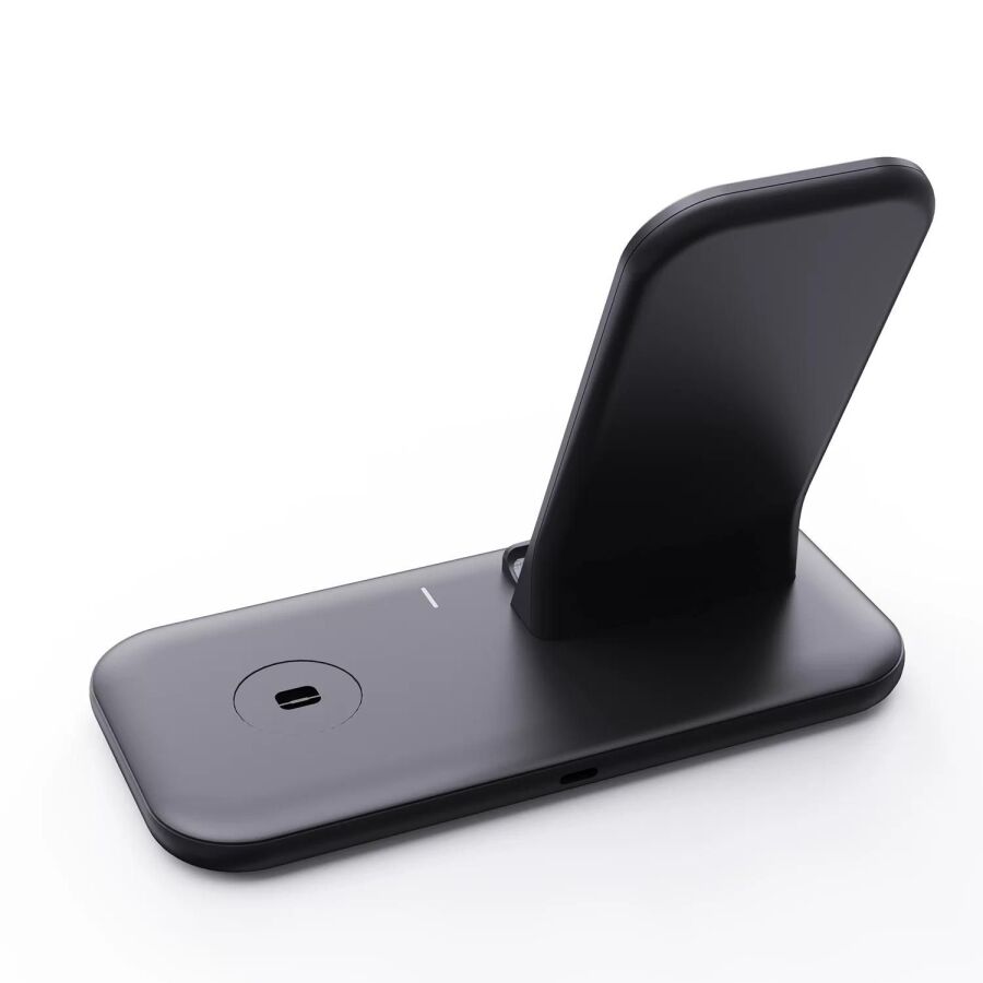 Bix BXMW1 2‘si 1 Arada iPhone Apple Watch Uyumlu 15W Qİ Kablosuz Şarj Cihazı Stand - 4