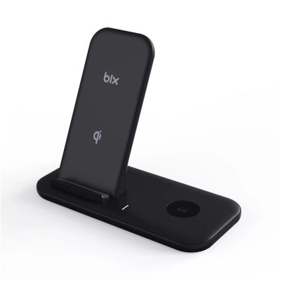 Bix BXMW1 2‘si 1 Arada iPhone Apple Watch Uyumlu 15W Qİ Kablosuz Şarj Cihazı Stand - 3