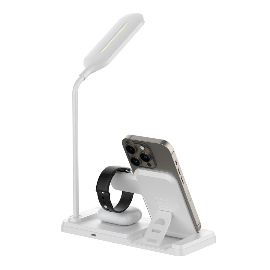 Bix BXMW8 3’ü 1 15W Kablosuz MagSafe Şarj Standı Telefon TWS Kulaklık Akıllı Saat iPhone AirPods Apple Watch Uyumlu LED Lambalı - 2