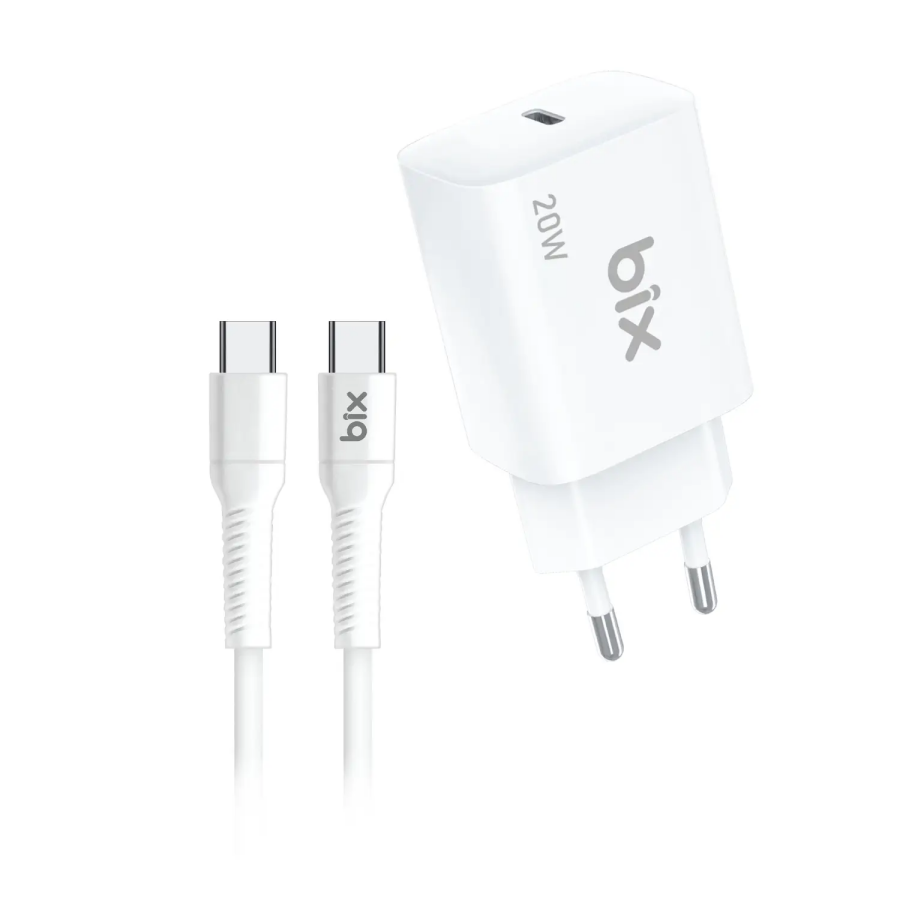 Bix BXPD22C 20W Type-C PD 3.0 Akım Korumalı Hızlı Şarj Adaptörü ve 5A Type-C Şarj Kablosu 1 Metre - 1