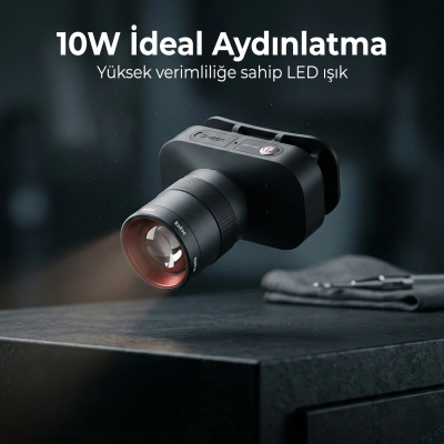 Bix BXT1FL Şarjlı Kafa Lambası 750 Lümen 10W LED Kafa Feneri Type-C Zoom Özellikli - 4