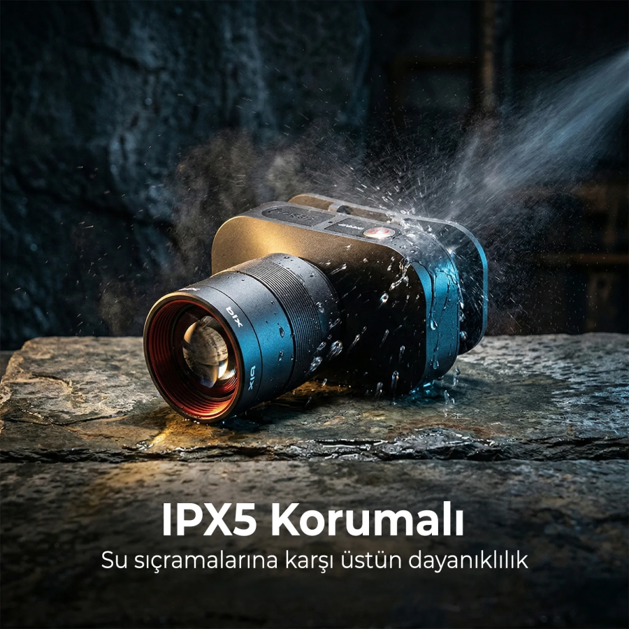 Bix BXT1FL Şarjlı Kafa Lambası 750 Lümen 10W LED Kafa Feneri Type-C Zoom Özellikli - 5