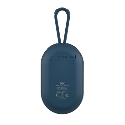 Bix BXWS01 Bluetooth 6.0 IPX4 Suya Dayanıklı 8W Taşınabilir Hoparlör MicroSD & USB Destekli Speaker Mavi - 5