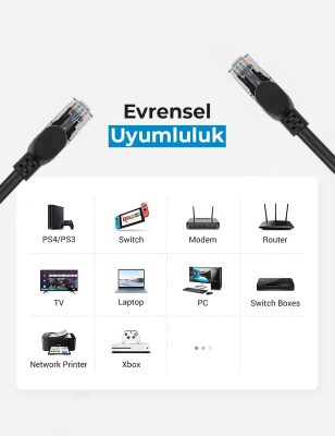 Bix Cat6A 10Gbps Veri Aktarım 500MHz STP Ethernet Kablosu 1 Metre - 5