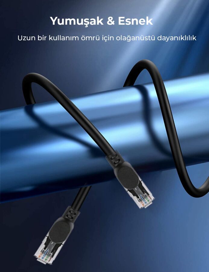 Bix Cat6A 10Gbps Veri Aktarım 500MHz STP Ethernet Kablosu 3 Metre - 4