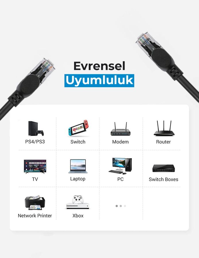 Bix Cat6A 10Gbps Veri Aktarım 500MHz STP Ethernet Kablosu 5 Metre - 3