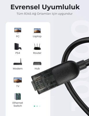 Bix Cat6A Slim 10Gbps Veri Aktarım 500MHz UTP Ethernet Kablosu 10 Metre - 7