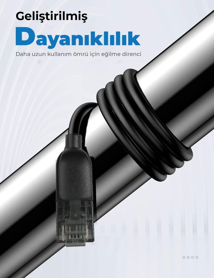 Bix Cat6A Slim 10Gbps Veri Aktarım 500MHz UTP Ethernet Kablosu 5 Metre - 5