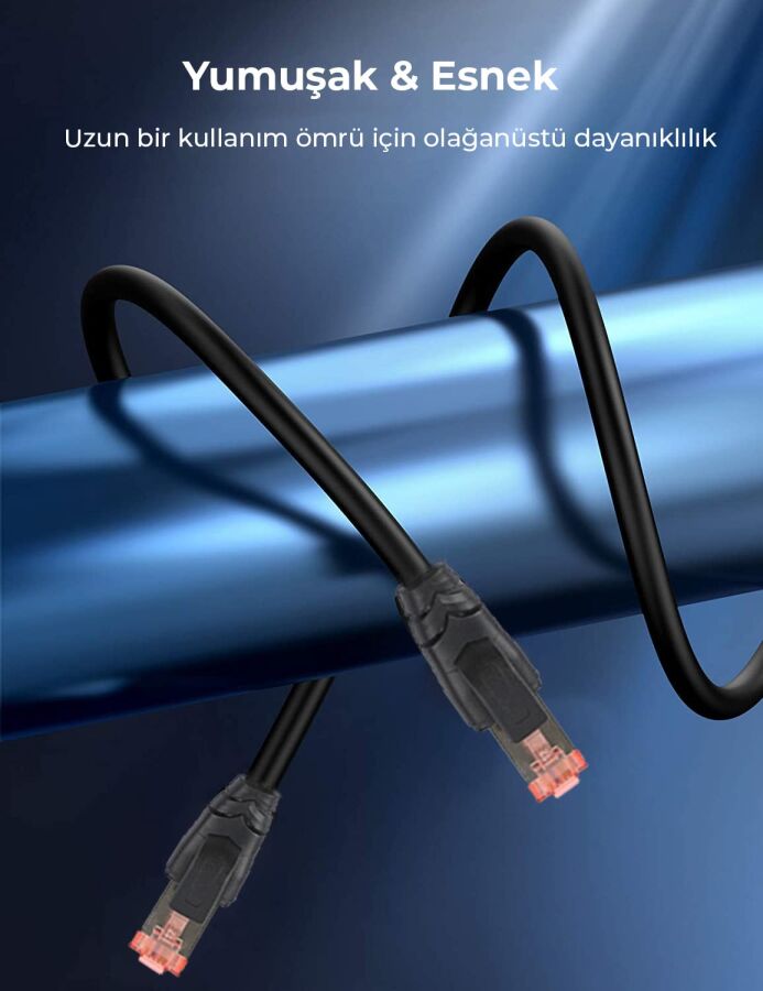 Bix Cat8 40Gbps Veri Aktarım 2000MHz STP Ethernet Kablosu 1 Metre - 4