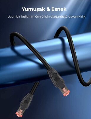 Bix Cat8 40Gbps Veri Aktarım 2000MHz STP Ethernet Kablosu 5 Metre - 5