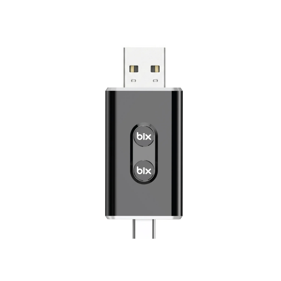 Bix CB02 Kablosuz CarPlay ve Android Auto Type-C / USB Çift Uçlu Kabloludan Kablosuza Çevirici Adaptör - 1
