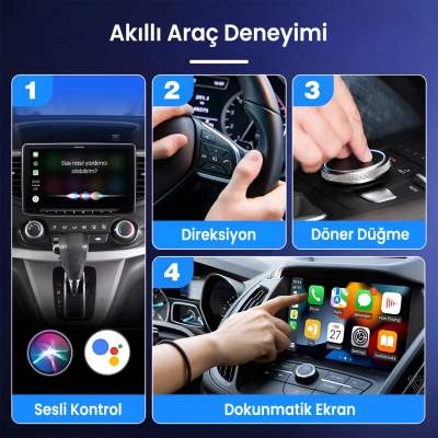 Bix CB02 Kablosuz CarPlay ve Android Auto Type-C / USB Çift Uçlu Kabloludan Kablosuza Çevirici Adaptör - 6