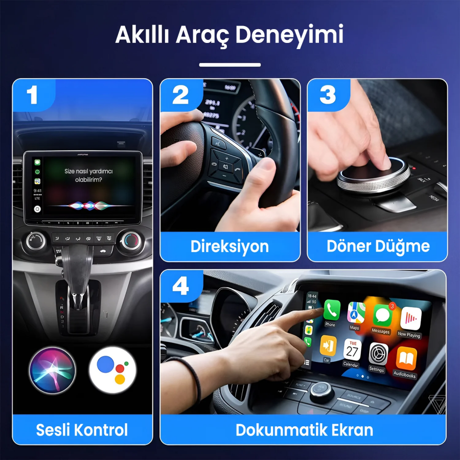 Bix CB02 Kablosuz CarPlay ve Android Auto Type-C / USB Çift Uçlu Kabloludan Kablosuza Çevirici Adaptör - 6