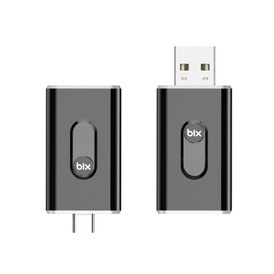 Bix CB02 Kablosuz CarPlay & Android Auto USB-A / USB-C Çift Uçlu Kabloludan Kablosuza Çevirici Adaptör - 2