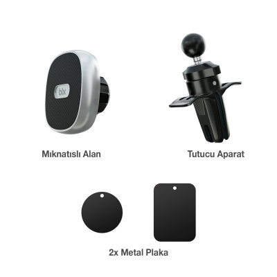 Bix Çok Açılı Ayarlanabilir Manyetik Araç içi Telefon Tutucu - 4