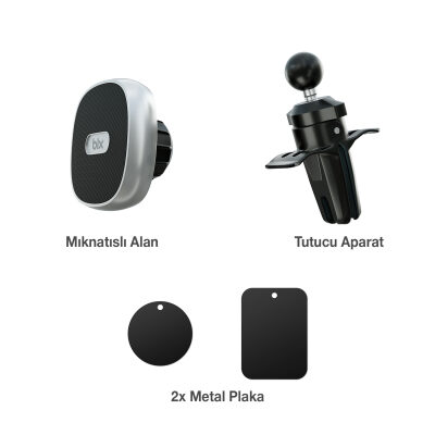 Bix Çok Açılı Ayarlanabilir Manyetik Araç içi Telefon Tutucu - 4