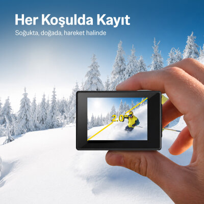 Bix Edge 720P HD 5MP Su Geçirmez Aksiyon Kamerası Motosiklet Bisiklet Kask ve Su Altı Kamerası - 4