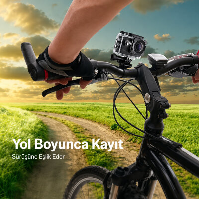 Bix Edge 720P HD 5MP Su Geçirmez Aksiyon Kamerası Motosiklet Bisiklet Kask ve Su Altı Kamerası - 5