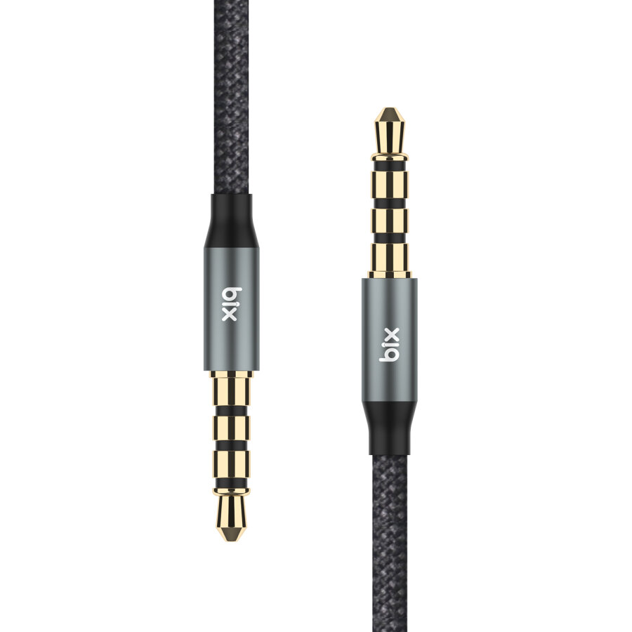 Bix Hi-Fi 3.5mm Erkek to Erkek Örgülü Aux Ses Kablosu 1 Metre - 2