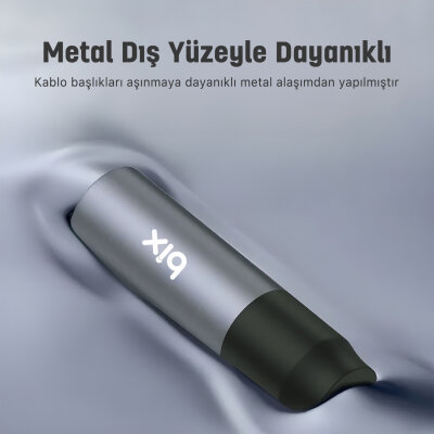 Bix Hi-Fi 3.5mm Erkek to Erkek Örgülü Aux Ses Kablosu 1 Metre - 5