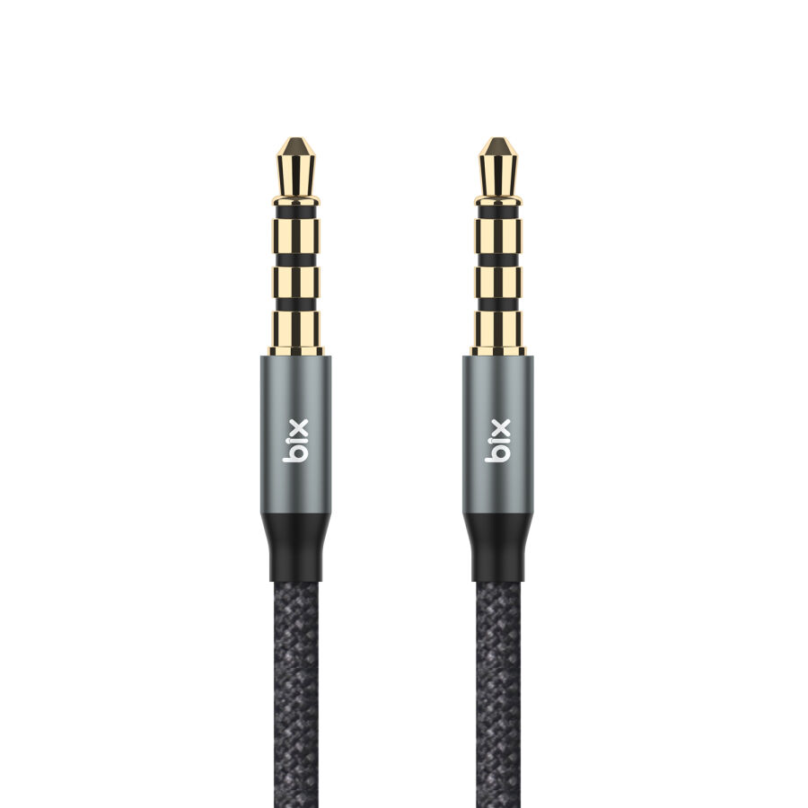 Bix Hi-Fi 3.5mm Erkek to Erkek Örgülü Aux Ses Kablosu 1 Metre - 1