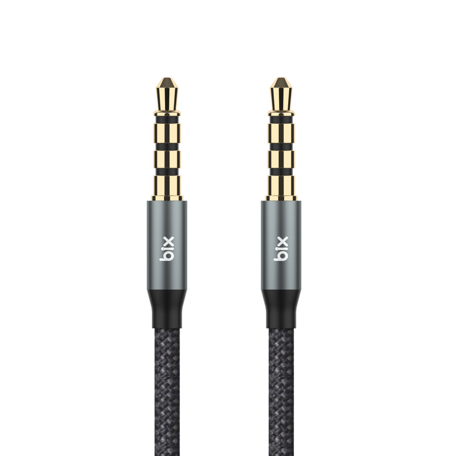 Bix Hi-Fi 3.5mm Erkek to Erkek Örgülü Aux Ses Kablosu 1.5 Metre - 1