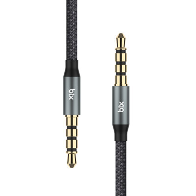 Bix Hi-Fi 3.5mm Erkek to Erkek Örgülü Aux Ses Kablosu 2 Metre - 2