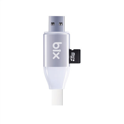 Bix iData Pro Micro SD Kart Okuyuculu iPhone Şarj Kablosu - 1