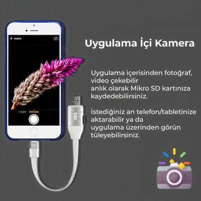 Bix iData Pro Micro SD Kart Okuyuculu iPhone Şarj Kablosu - 5