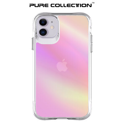 Bix iPhone 11 Pure Rainbow Renk Geçişli Şeffaf Kılıf Çizilmeye Dayanıklı Darbe Emici Parmak İzi Önleyici Pembe - 3