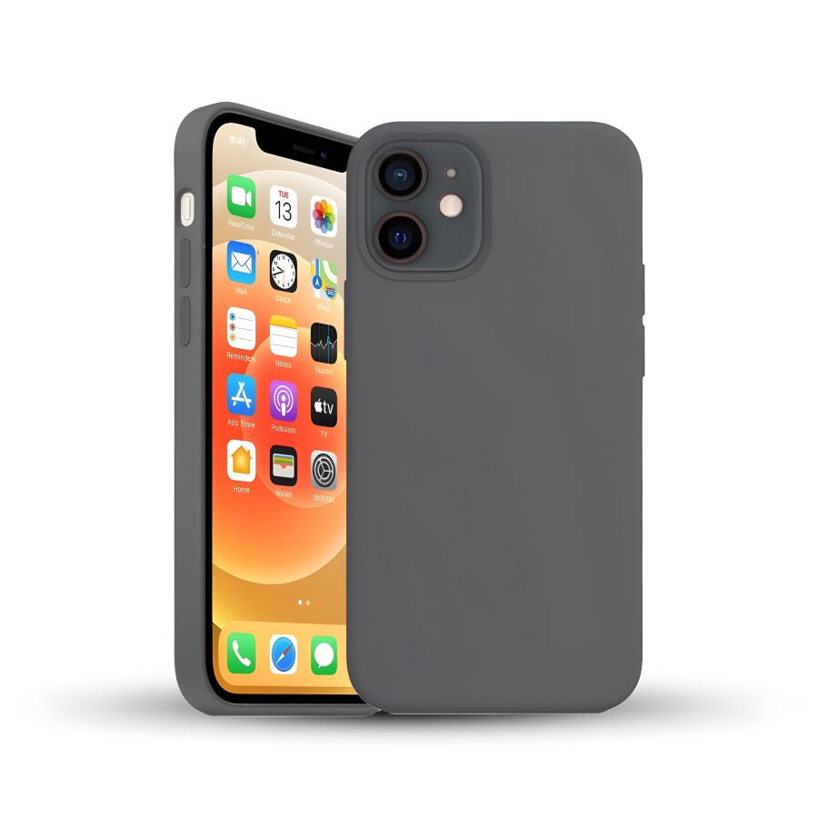 Bix iPhone 11 Silikon Kılıf MagSafe Uyumlu Güçlü Koruma Darbe Emici Siyah Seramik Gri - 1