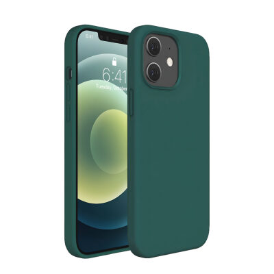 Bix iPhone 12 / 12 Pro Silikon Kılıf MagSafe Uyumlu Güçlü Koruma Darbe Emici Biber Yeşili