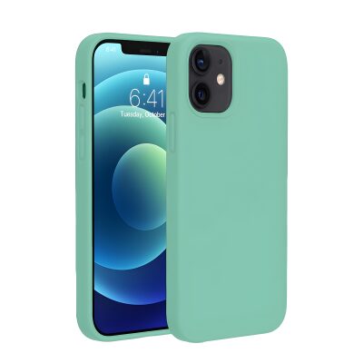 Bix iPhone 12 / 12 Pro Silikon Kılıf MagSafe Uyumlu Güçlü Koruma Darbe Emici Nane Yeşili