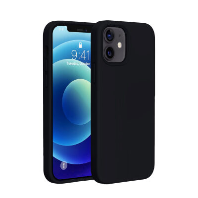 Bix iPhone 12 / 12 Pro Silikon Kılıf MagSafe Uyumlu Güçlü Koruma Darbe Emici Siyah