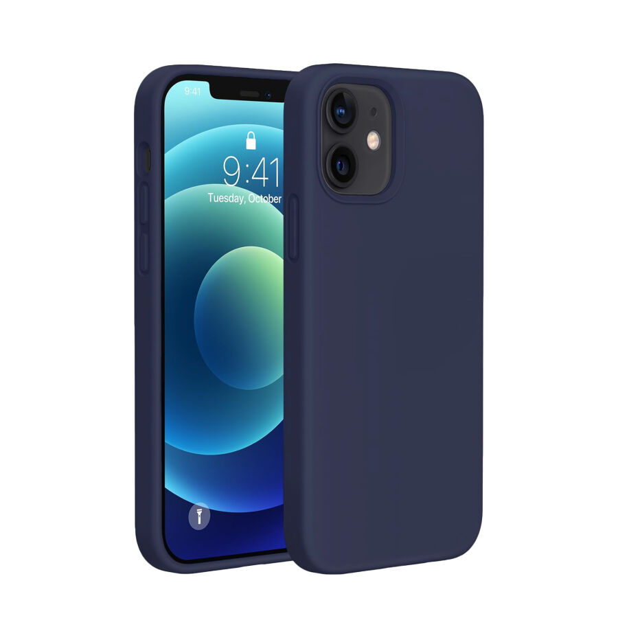 Bix iPhone 12 / 12 Pro Silikon Kılıf MagSafe Uyumlu Güçlü Koruma Darbe Emici Gece Mavisi - 1