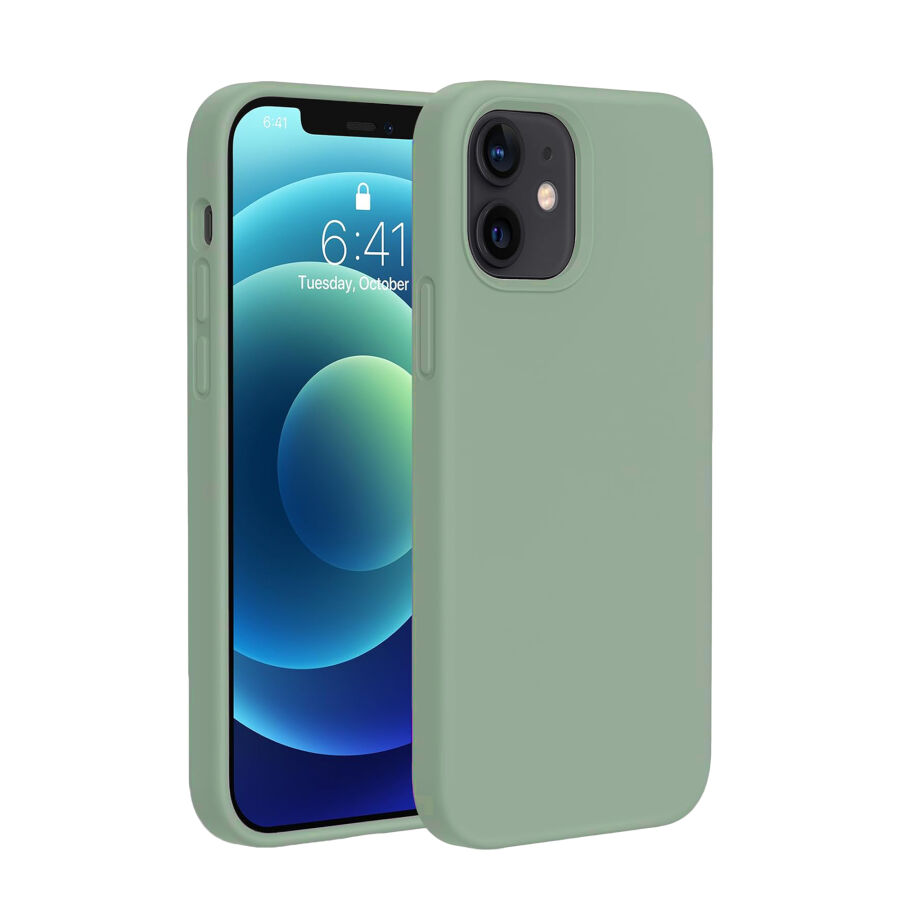 Bix iPhone 12 / 12 Pro Silikon Kılıf MagSafe Uyumlu Güçlü Koruma Darbe Emici Kaktüs Yeşili - 1