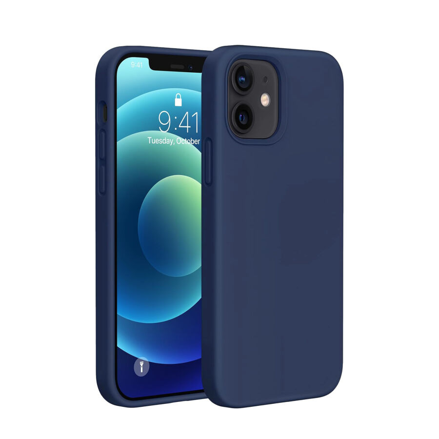 Bix iPhone 12 / 12 Pro Silikon Kılıf MagSafe Uyumlu Güçlü Koruma Darbe Emici Kömür Grisi - 1