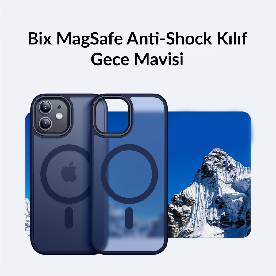 Bix iPhone 12 Pure Rainbow Renk Geçişli Şeffaf Kılıf Çizilmeye Dayanıklı Darbe Emici Parmak İzi Önleyici Mavi - 4