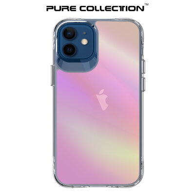 Bix iPhone 12 Pure Rainbow Renk Geçişli Şeffaf Kılıf Çizilmeye Dayanıklı Darbe Emici Parmak İzi Önleyici Pembe - 3