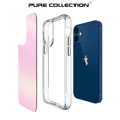 Bix iPhone 12 Pure Rainbow Renk Geçişli Şeffaf Kılıf Çizilmeye Dayanıklı Darbe Emici Parmak İzi Önleyici Pembe - 4