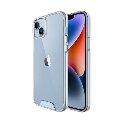 Bix iPhone 13 / 14 Nebula Aqua Transparan Ultra Şeffaf Kılıf Çizilmeye Dayanıklı Tam Kapsamlı Koruma