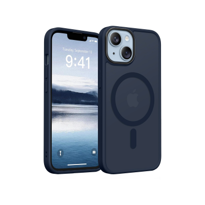 Bix iPhone 13 / 14 Pure Rainbow Renk Geçişli Şeffaf Kılıf Çizilmeye Dayanıklı Darbe Emici Parmak İzi Önleyici Mavi 