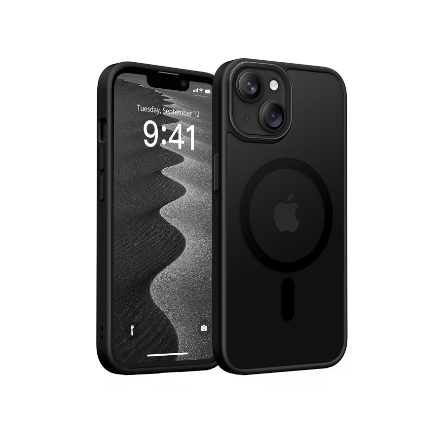 Bix iPhone 13 / 14 MagSafe Uyumlu Kılıf Tam Koruma Manyetik Darbe Emici Siyah - 1