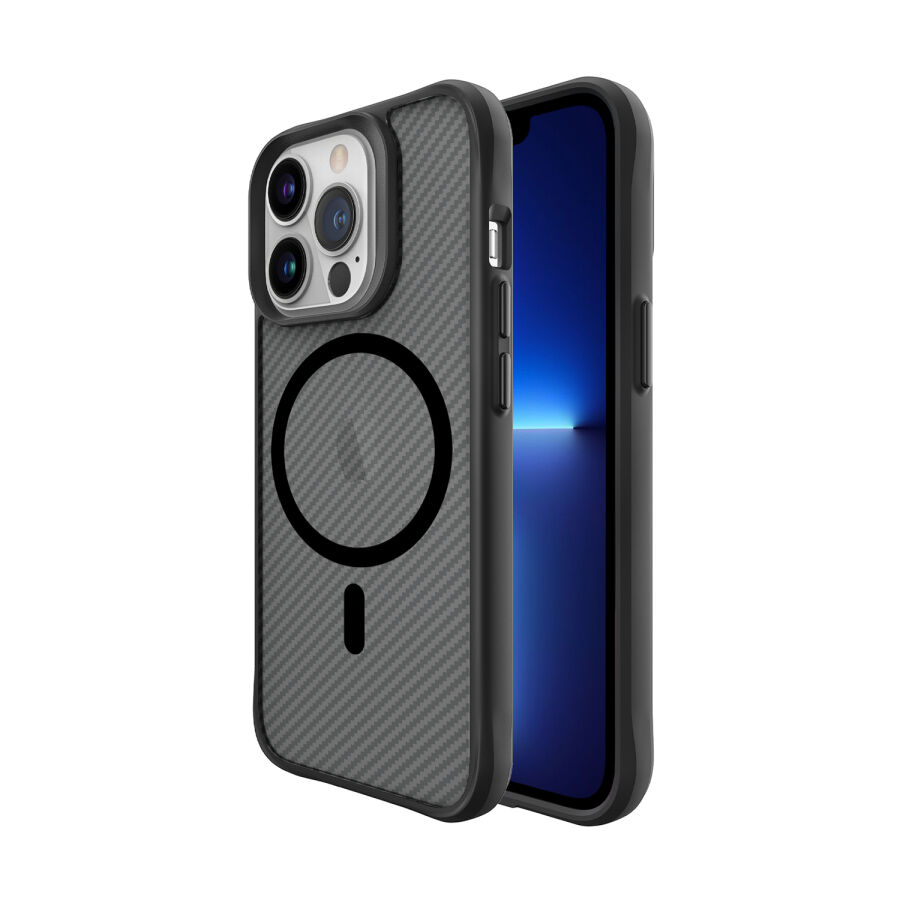 Bix iPhone 13 Pro Carbon Fiber Force MagSafe Kılıf Anti-Şok Teknolojili Kamera ve Ekran Korumalı - 1