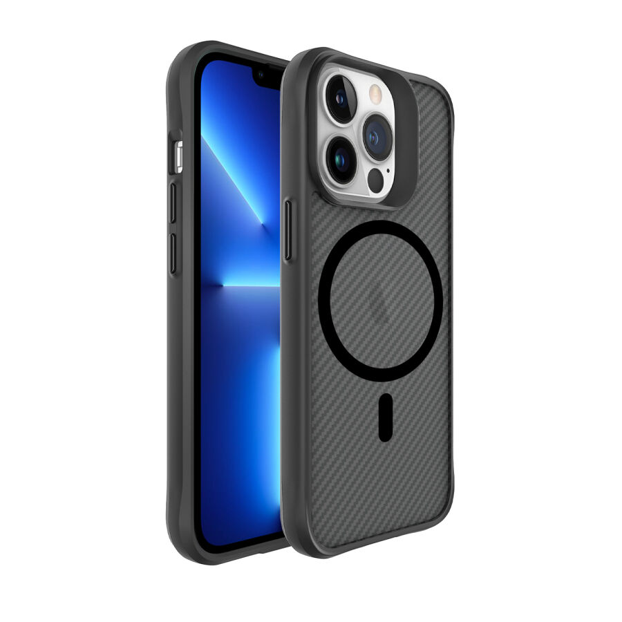 Bix iPhone 13 Pro Carbon Fiber Force MagSafe Kılıf Anti-Şok Teknolojili Kamera ve Ekran Korumalı - 2